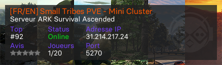 [FR/EN] Small Tribes PVE - Mini Cluster
