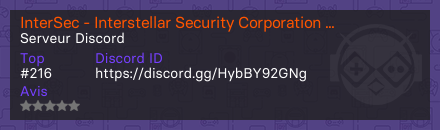 InterSec - Interstellar Security Corporation | Star Citizen  - Serveur Discord