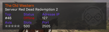 The Old Western  - Serveur Red Dead Redemption 2