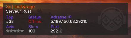 3x | loot&rage - Serveur Rust