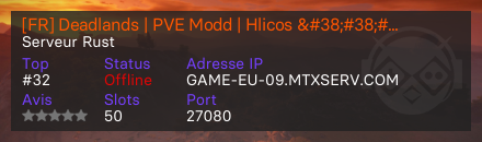 [FR] Deadlands | PVE Modd | Hlicos &#38;#38; Convoy &#38;#38; BaseRaid | Ki - Serveur Rust