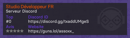 Studio Développeur FR  - Serveur Discord