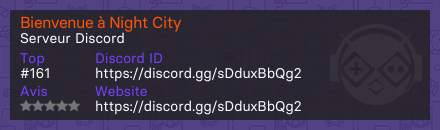 Bienvenue à Night City - Serveur Discord