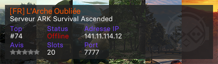 [FR] L'Arche Oubliée - Serveur ARK Survival Ascended