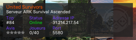 United Survivors  - Serveur ARK Survival Ascended