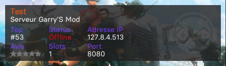 Test - Serveur Garry's mod