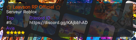 ⭐ Leavson RP Officiel ⭐ - Serveur Roblox