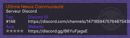 Ultime Nexus Communauté  - Serveur Discord