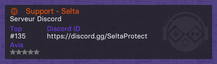 🌐・Support - Selta - Serveur Discord