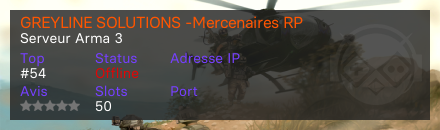 GREYLINE SOLUTIONS -Mercenaires RP - Serveur Arma 3