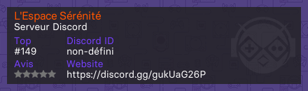 L'Espace Sérénité  - Serveur Discord