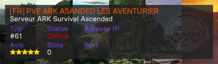 [FR] PVE ARK ASCENDED LES AVENTURIER