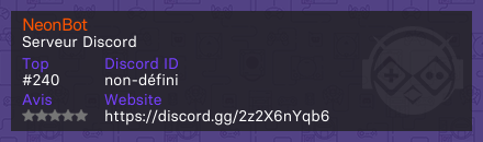 NeonBot - Serveur Discord