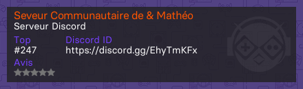 Seveur Communautaire de & Mathéo - Serveur Discord
