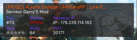 [FR/QC] Aurora Division | MilitaryRP | Lore Perso | Serious - Serveur Garry's mod