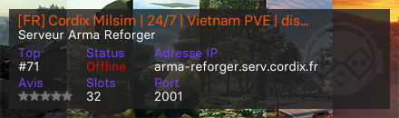 [FR] Cordix Milsim | 24/7 | Vietnam PVE | discord.gg/En6p8tfFgJ