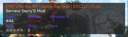 [FR] VStreet RP | Semi-Serious | EXCLU | FLUIDE & RP - Serveur Garry's mod