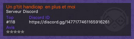 Un p'tit handicap  en plus et moi