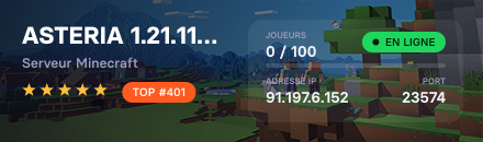 ASTERIA 1.21.11 • Clans • Survie nouvelle génération