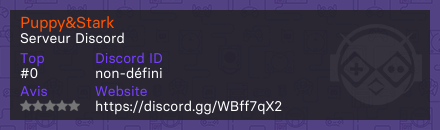 Puppy&Stark - Serveur Discord