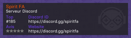 Spirit FA - Serveur Discord