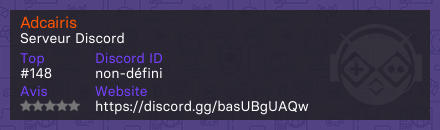 Adcairis - Serveur Discord