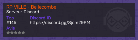RP VILLE - Bellecombe - Serveur Discord