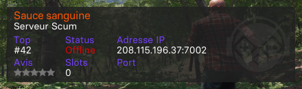 Sauce sanguine - Serveur Scum