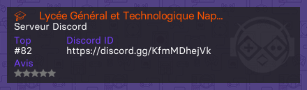 🎓･ Lycée Général et Technologique Napoléon Bonaparte - Serveur Discord