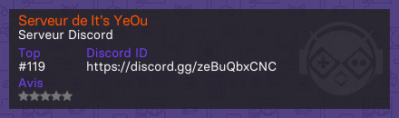 Serveur de It's YeOu - Serveur Discord