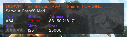 GOPVP ⤅ 1er Serveur PVP ⤅ Saison 1 ORIGINE