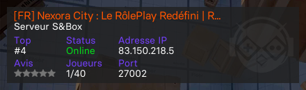 [FR] Nexora City : Le RôlePlay Redéfini | Recrutement ON