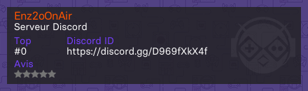 Enz2oOnAir - Serveur Discord