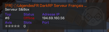 [FR] ⭐LégendesFR DarkRP Serveur Français Exclusif