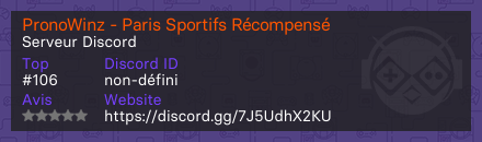 PronoWinz - Paris Sportifs Récompensé - Serveur Discord