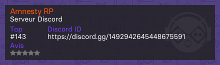 Amnesty RP - Serveur Discord