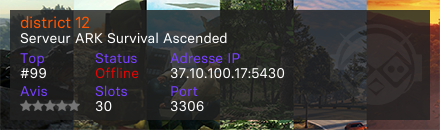 district 12 - Serveur ARK Survival Ascended