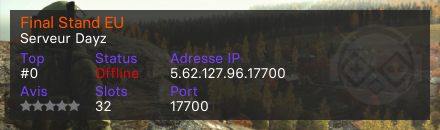 Final Stand EU - Serveur Dayz