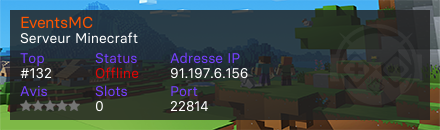 EventsMC - Serveur Minecraft