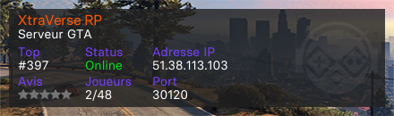 XtraVerse RP - Serveur GTA