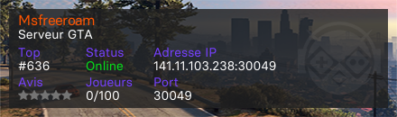 Msfreeroam  - Serveur GTA