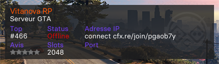 Vitanova RP  - Serveur GTA