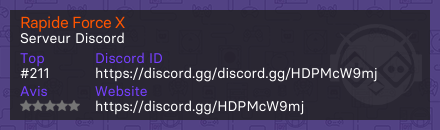 Rapide Force X  - Serveur Discord