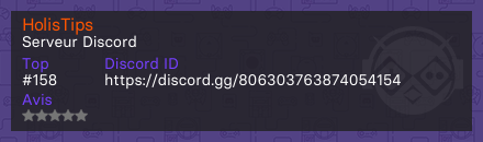 HolisTips - Serveur Discord