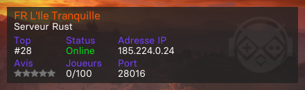 FR L'Ile Tranquille - Serveur Rust