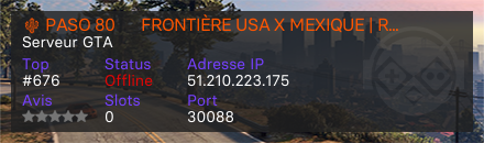🌵 PASO 80 ➝ FRONTIÈRE USA X MEXIQUE | RP ANNÉES 80 📼 | COMMU ACTIVE 💬 - Serveur GTA