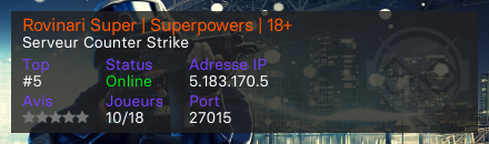 Rovinari Super | Superpowers | 18+ - Serveur Counter Strike