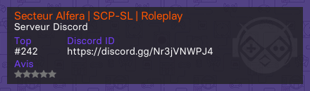 Secteur Alfera | SCP-SL | Roleplay - Serveur Discord