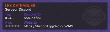 LES DETRAQUES - Serveur Discord