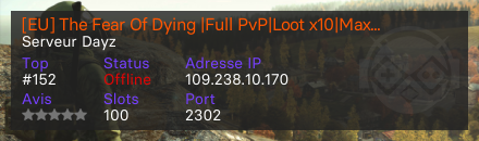 [EU] The Fear Of Dying |Full PvP|Loot x10|Max6|KOTH|KEYCARD|